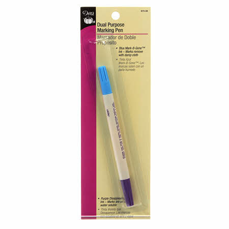 Dritz Dual Purpose Marking Pen - Blue/Purple - WAWAK Sewing Supplies